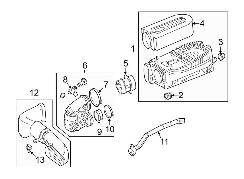 Mercedes Air Filter and Housing Assembly 6510902001